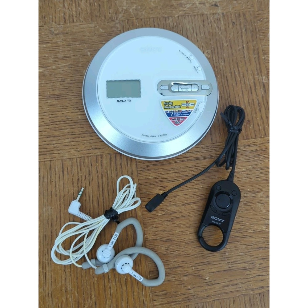 Sony CD Walkman D-NE330 MP3/CD-R/RW w/ Remote & Headphones - Tested & Working‎